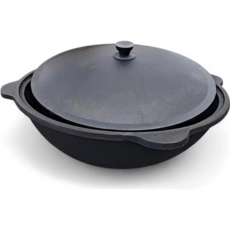 Grillpeter Utschak Asamat Ø50 cm, Holzkohlegrill mit 22L Kazan aus Gusseisen und Reinigungsset – Bild 4
