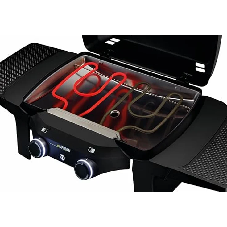 Enders Elektrogrill eUrban 2 Mobil, 2,2 kW Elektrogrill mit emailliertem Gussrost und abnehmbaren Seitenablagen – Bild 3