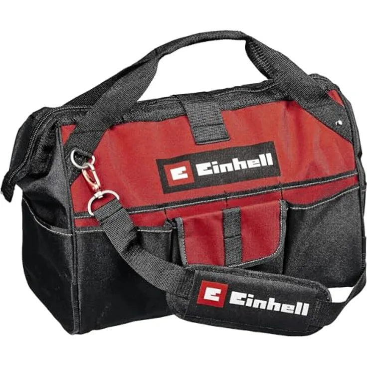 Einhell Tasche Bag 45/29 (für Werkzeuge & Zubehör, langlebig mit verstärktem Boden, Tragegurt, Tragegriff, verschiedene Taschen und Fächer)