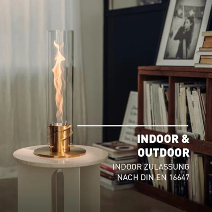 höfats - Spin 1200 Gold NEUES Modell mit verlängerter Brenndauer Dank innovativer Brenntechnologie - flüssig Bioethanolkamin, Edelstahl Tischfeuer, wärmender Tischkamin für Indoor und Outdoor – Bild 4