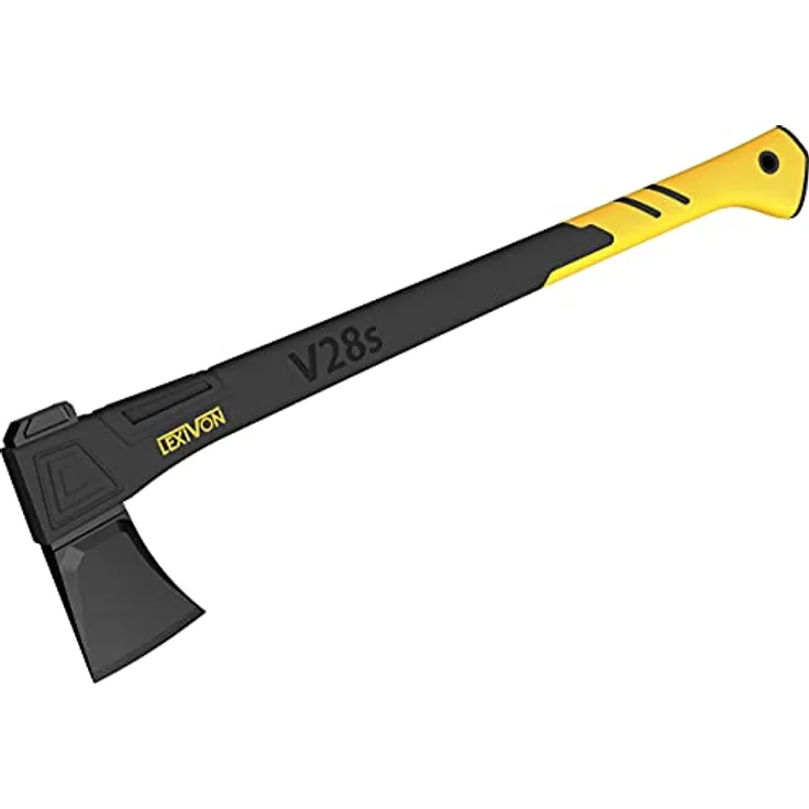 LEXIVON Spalt axt Länge 71cm, spaltbeil axt Survival, Outdoor axt fur Garten und brennholz, Camping axt, Ergonomischer Griff, Leichter Glasfaserverbund-Stil, Schutzhülle inklusive (LX-V28S)