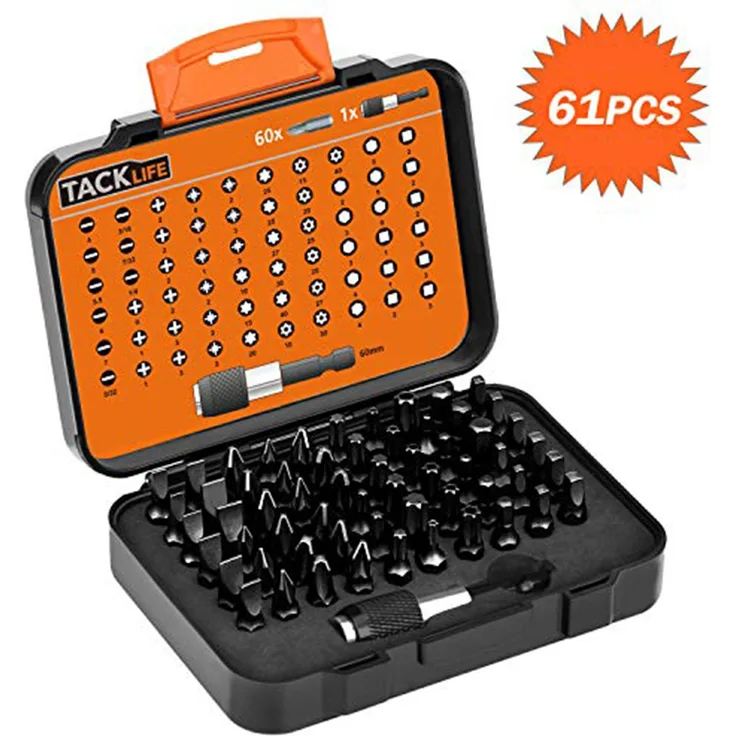 TACKLIFE Bit-Schraubendreher PSDB1A, 61 in 1 Schraubendreher Bit Set mit Chrom-Vanadium-Stahl Material