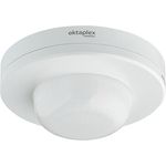 Oktaplex motion Oktaplex Pia Präsenzmelder Aussen & Innenbereich 360° Infrarot Bewegungsmelder IP65 230V Aufputz Präsenzschalter weiß