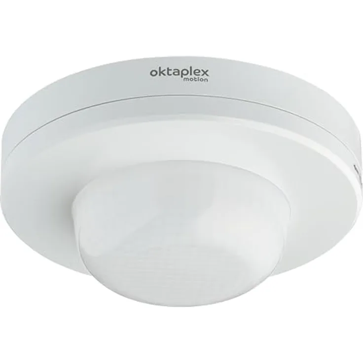 Oktaplex motion Oktaplex Pia Präsenzmelder Aussen & Innenbereich 360° Infrarot Bewegungsmelder IP65 230V Aufputz Präsenzschalter weiß