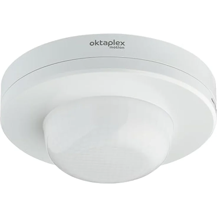 Oktaplex motion Oktaplex Pia Präsenzmelder Aussen & Innenbereich 360° Infrarot Bewegungsmelder IP65 230V Aufputz Präsenzschalter weiß – Bild 1