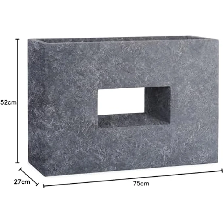 Pflanzwerk® VISTA Premium Hochbeet Pflanzkübel, Rechteckig, Handgefertigt aus Fiberglas mit Lotus-Effekt, Frostbeständig, 20-25 Liter – Bild 8