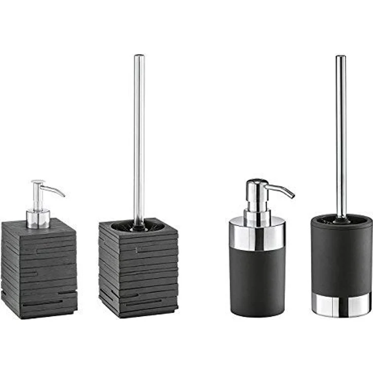 Zeller 18319 WC-Bürste Schiefer, Polyresin, 9,5 x 9,5 x 38,5 cm, schwarz, 1 - Pack – Bild 3