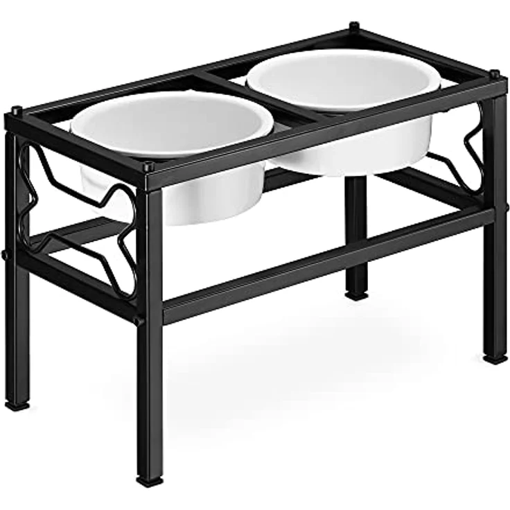 Navaris erhöhter Futternapf - Futterstation für mittelgroße und große Hunde - Napfständer Hundenapf aus Keramik - Hundebar mit Metall Ständer – Bild 1
