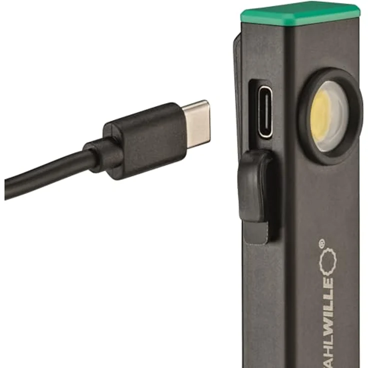 STAHLWILLE Mini LED Arbeitsleuchte 13134 mit Halteclip und Magnet | bis 500 Lumen, 3h Leuchtdauer | integrierter Akku, USB-C Taschenlampe, Schwarz – Bild 5