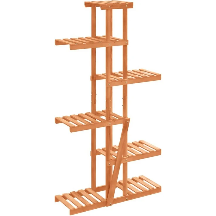vidaXL Blumenständer, Pflanzständer 75x25x140,5 cm Massivholz Tanne, Retro-Design, Wandhalterung inklusive – Bild 1