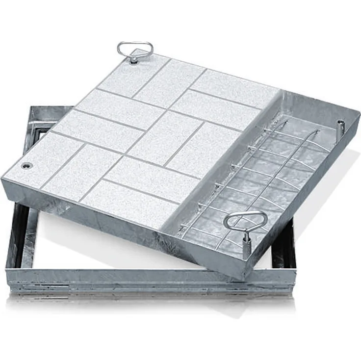 Zarges Schachtabdeckung aus Edelstahl mit Wanne 300 mm x 300 mm
