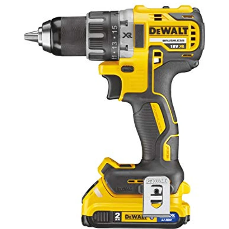 DeWalt Akku-Bohrschrauber - Akkuschrauber (18V,2.0 Ah,bürstenlos, mit Zwei-Gang-Vollmetallgetriebe,15 Drehmomentstufen,inkl. zwei XR Akkus,System-Schnellladegerät und Tstak-Box),DCD791D2 – Bild 2