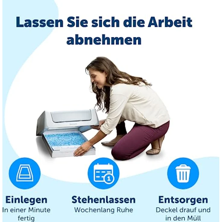 PetSafe Selbstreinigendes Katzenklo PetSafe ScoopFree mit Haube, Elektrische Katzentoilette mit automatischem Rechen, Mit integriertem Gesundheitsmonitor, Grau – Bild 4