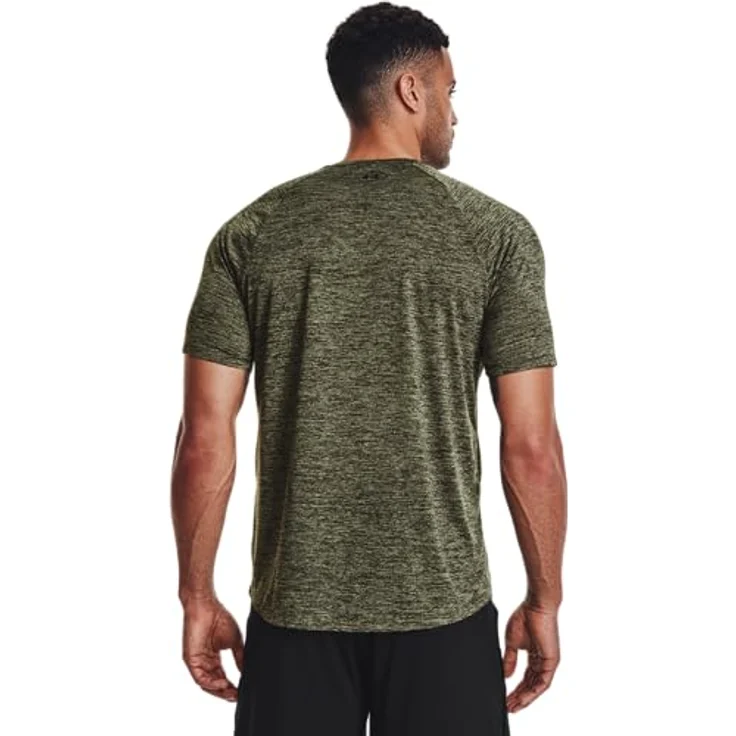 Under Armour® Poloshirt UA TECH 2.0 SS TEE MARINE OD GREEN, Leichtes und kühlendes Arbeitsshirt – Bild 4