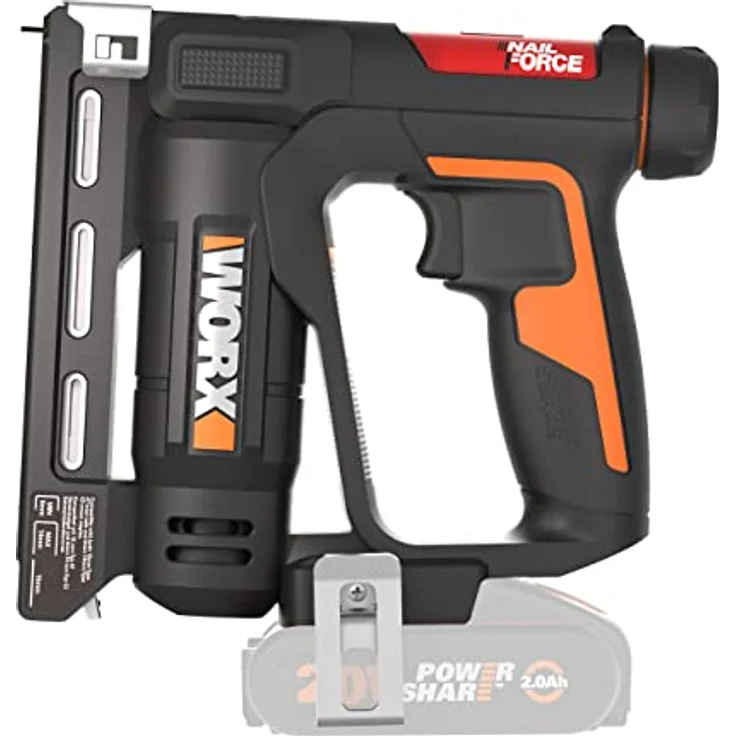Worx Akku-Tacker WX843, kabelloses Klammergerät für Nägel und Kronenklammern, ergonomischer Griff, bis zu 3.000 Schüsse pro Ladung – Bild 2
