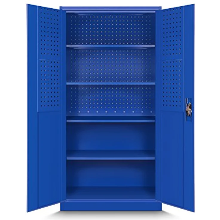 Jan Nowak Werkzeugschrank Bruno, Metall mit 5 Regalböden, 185 cm hoch, blau – Bild 4