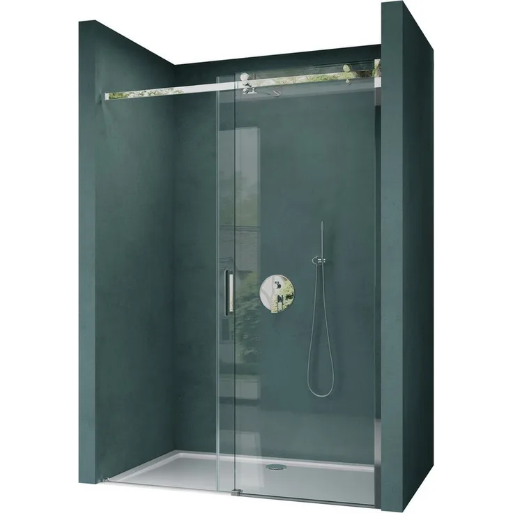Mai & Mai Dusch-Schiebetür Nischentür 8mm ESG NANO T04, 105x195 cm, Klarglas, Teramo04 Design mit Schwebemechanismus