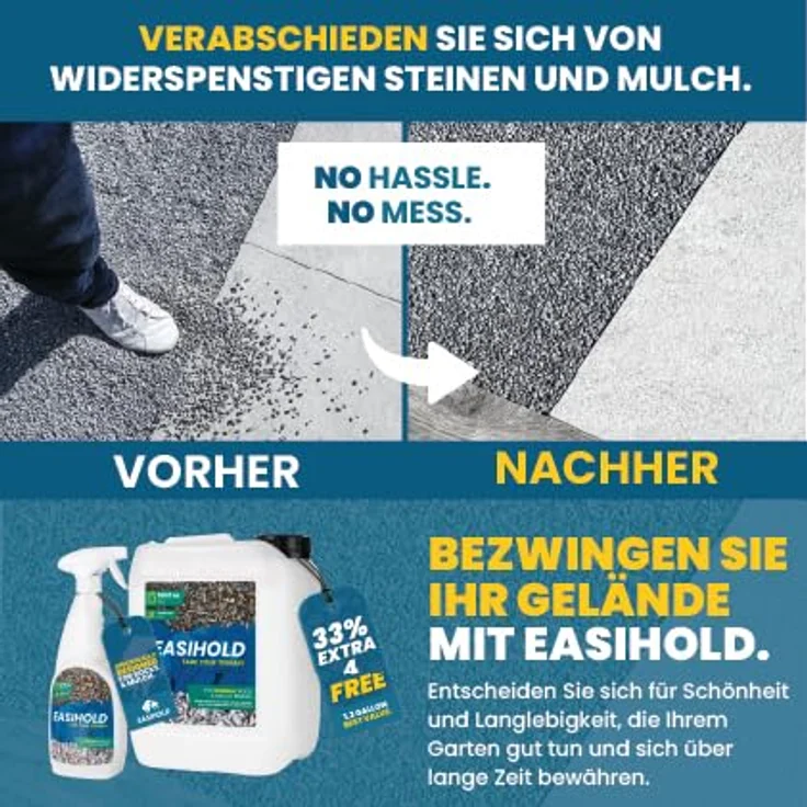 Easihold EasiHold Mulch & Steinbinder, 5 l - Wasserbasiertes Bindemittel für Kies und Mulch, 100% wasserdurchlässig, für ca. 8 m² – Bild 2