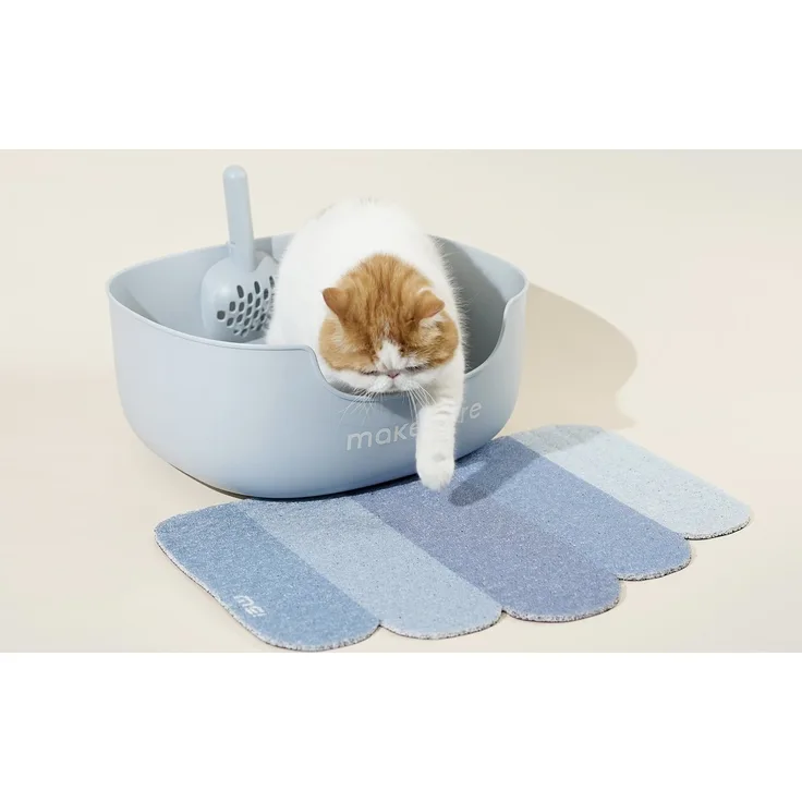 purplerain Katzentoilette Makesure – LITE Katzentoilette mit 20 cm hohen Seitenwänden und Streuschaufel, grau