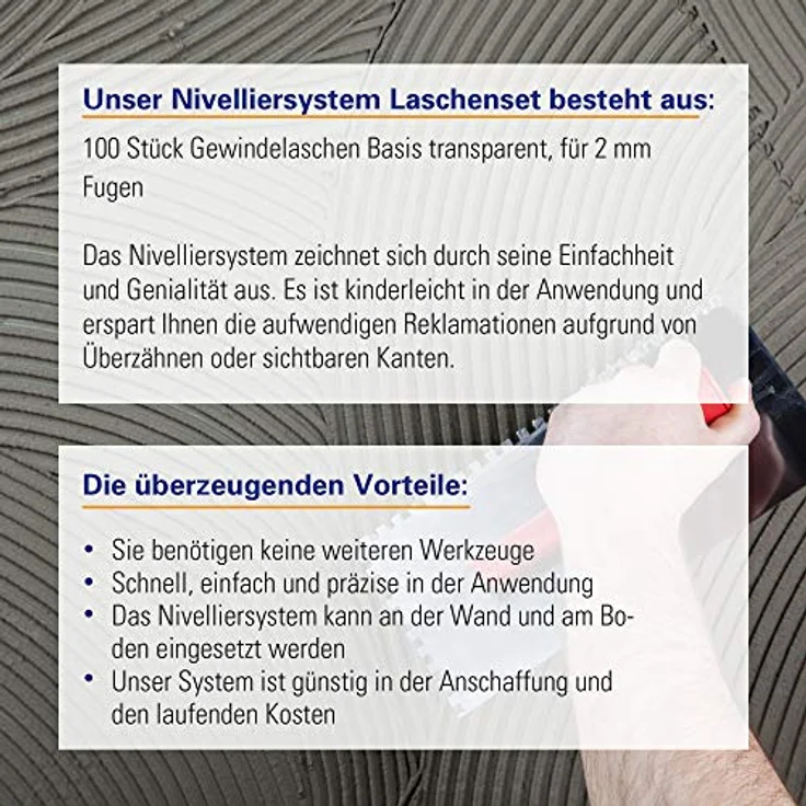 Nivelliersystem Basis-Gewindelaschen, 2mm, 100 St., Art.-Nr. 12467 – Bild 3