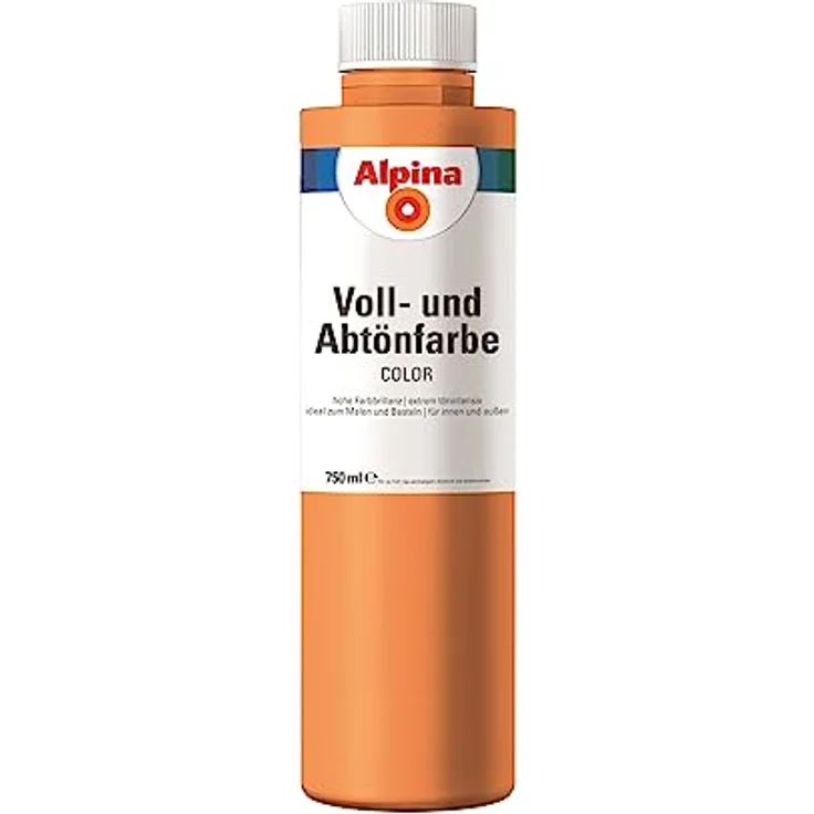 Alpina Vollton- & Abtönfarbe Color, Fresh Orange, Matt, 750 ml, Lösemittelfrei – Bild 1