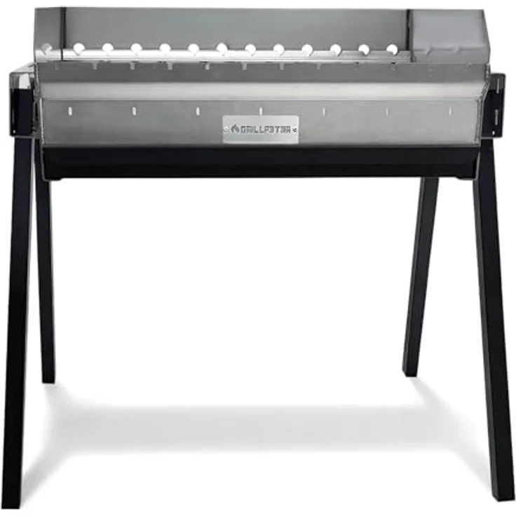 Grillpeter Profi Mangal Altan 70, Schaschlikgrill aus 3mm Edelstahl mit Ascheschublade, 70 cm Grillfläche – Bild 1