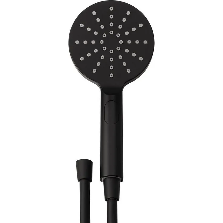 aquaSu Brausegarnitur Acana, Handbrause-Set, Schwarz, 3 Strahlarten, Anti-Kalk, 150 cm Brauseschlauch