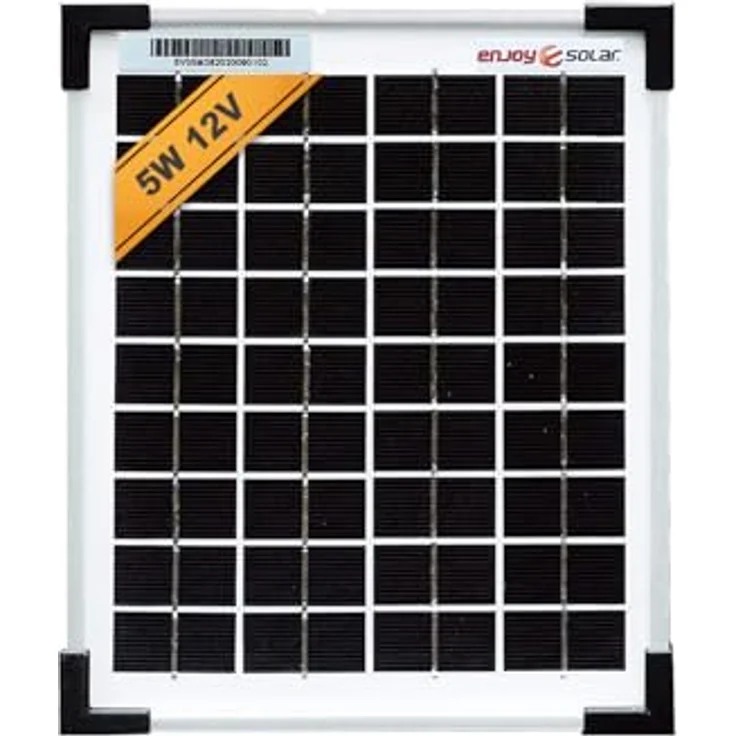 enjoy solar Monokristallines Solarmodul Eco Line ES05M36, 12V/5W, TÜV zertifiziert, ideal für Garten und Wohnmobil – Bild 1