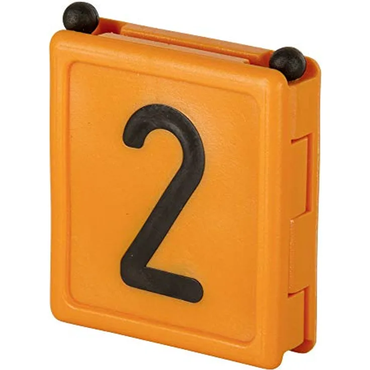 Halsbandnummer DUO, 1-stellig Nr. 2 - orange