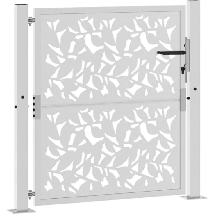 vidaXL Gartentor Gartentor 105x105 cm Wetterfester Stahl Blatt-Design, Rostig, Abschließbar mit 3 Schlüsseln – Bild 3