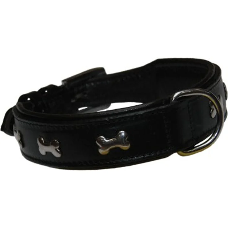 Nobby Leder Halsband CERRO, schwarz / braun 45 cm (40-44 cm), 30 mm, 1 Stück – Bild 1