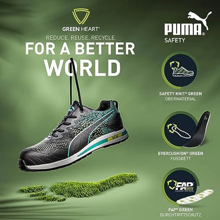 PUMA Safety VIVID LOW Arbeitsschuh, recyceltes Obermaterial, blau – Bild 4
