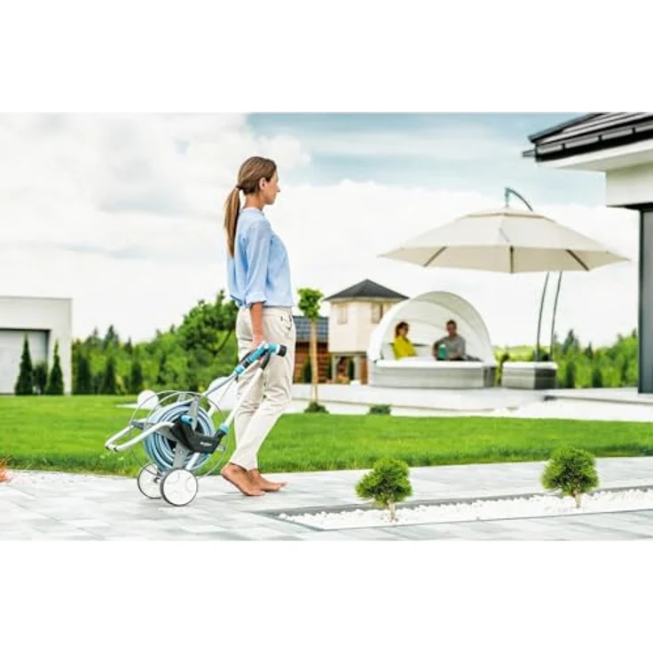 Cellfast Schlauchwagen 55-064, Ergo Garten-Set mit 20 m Multiflex Gartenschlauch 3/4'', stabiler Transportwagen mit verstelbarem Griff und Antriebsfüßen – Bild 6