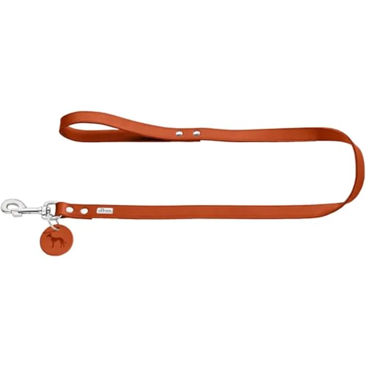 HUNTER Hundeführleine aus hochwertigem Rindsleder (orange, 20/100) - Strapazierfähige Hundeleine aus softem Vollrindleder, made in Germany