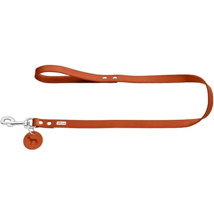 HUNTER Hundeführleine aus hochwertigem Rindsleder (orange, 20/100) - Strapazierfähige Hundeleine aus softem Vollrindleder, made in Germany – Bild 1