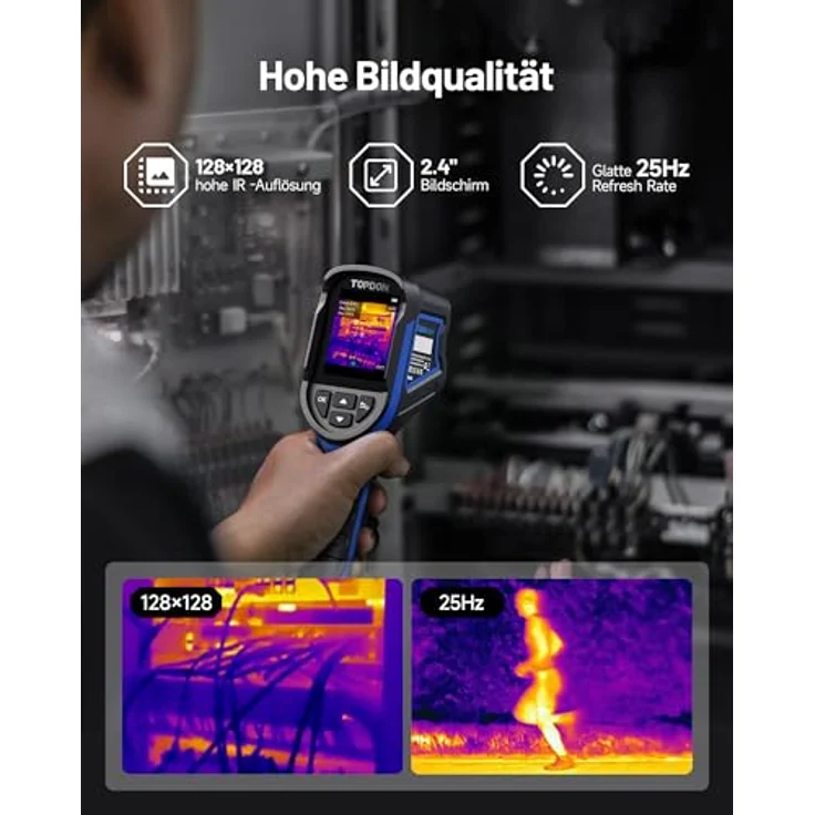 TOPDON Wärmebildkamera TC004 Mini, 240x240 IR-Auflösung, 15 Stunden Akkulaufzeit, -20°C bis 450°C, 25Hz, tragbar für Hauswartung und Leckageinspektion – Bild 3