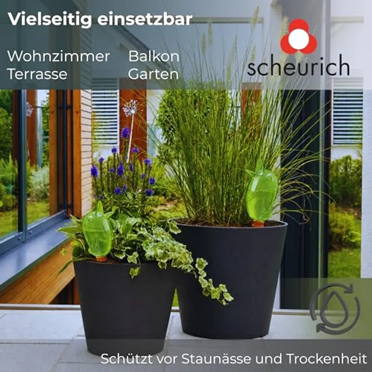 Wasserspender Bördy Farbe Grün, Größe 20cm, Inhalt 220ml für bis zu 4 Tage Bewässerung Ihrer Pflanzen (4) - Scheurich – Bild 4