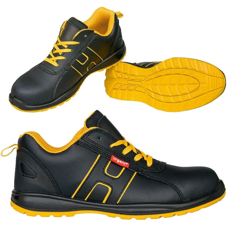 Urgent Modell 227 Arbeitsschuhe, Sicherheitsschuhe mit Stahlkappe, Halbschuhe im Sportdesign, Lederoberfläche