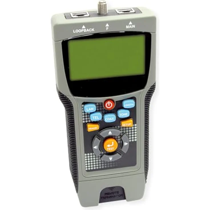 Value Netzwerkkabel Multifunktionstester, kompaktes Multimeter für COAX, CAT5 und CAT6 mit übersichtlichem Display und intuitiven Navigationstasten – Bild 1