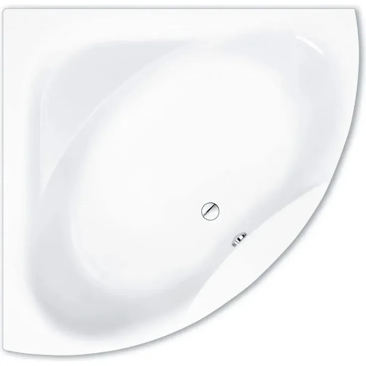 Steinkamp Eckbadewanne Life 140 x 140 cm, hochwertiges Sanitäracryl, weiß, Nutzinhalt ca. 180 L, mittiger Ablauf