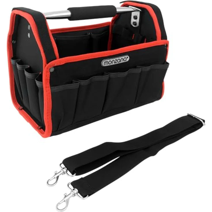 Werkzeugtasche Montagetasche Werkzeugbox Werkzeugkasten Werkzeug Schultergurt L 33 cm – Bild 2