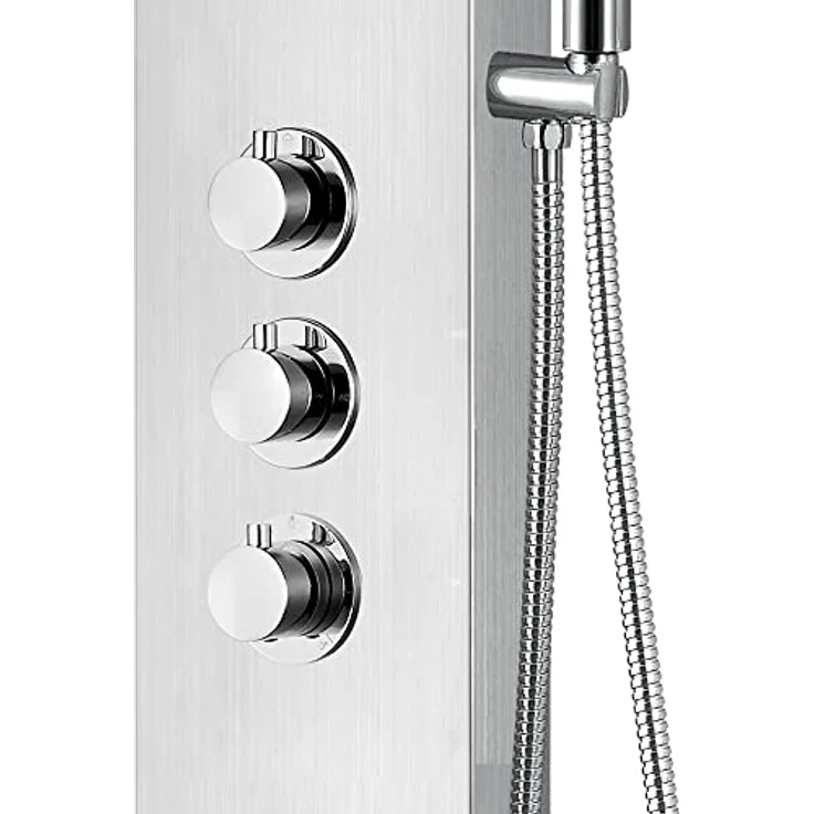 Duschpaneel Duschsäule 5 Funktionen mit Thermostatventil chrom 160x20x6,5 cm – Bild 4
