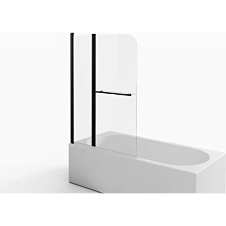 Marwell Badewannenfaltwand FACTORY, Einscheibensicherheitsglas, 2-teilig, Breite 100 cm, matt schwarz – Bild 3