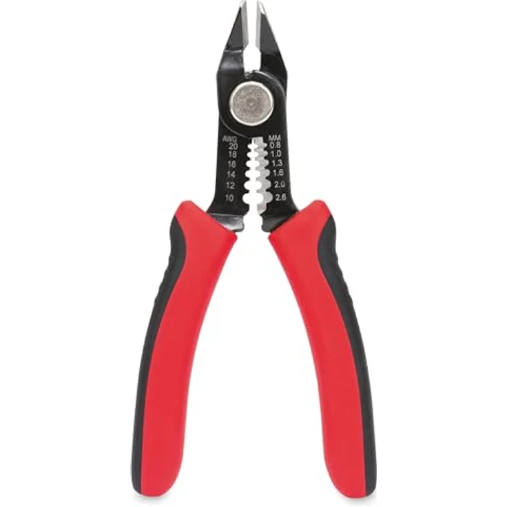 Sintron Kombi-Seitenschneider CWC1, 2in1 Schneide- und Abisolierzange aus Carbonstahl, ergonomischer gummierter Griff, für Drähte bis 20 AWG – Bild 1