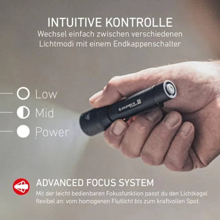 Ledlenser P5 LED Taschenlampe, 200 Lumen, 170 m Zoomfokus, IP54, 8 Stunden Laufzeit, 80 g, für Camping, Wandern, Werkstatt, Outdoor – Bild 3