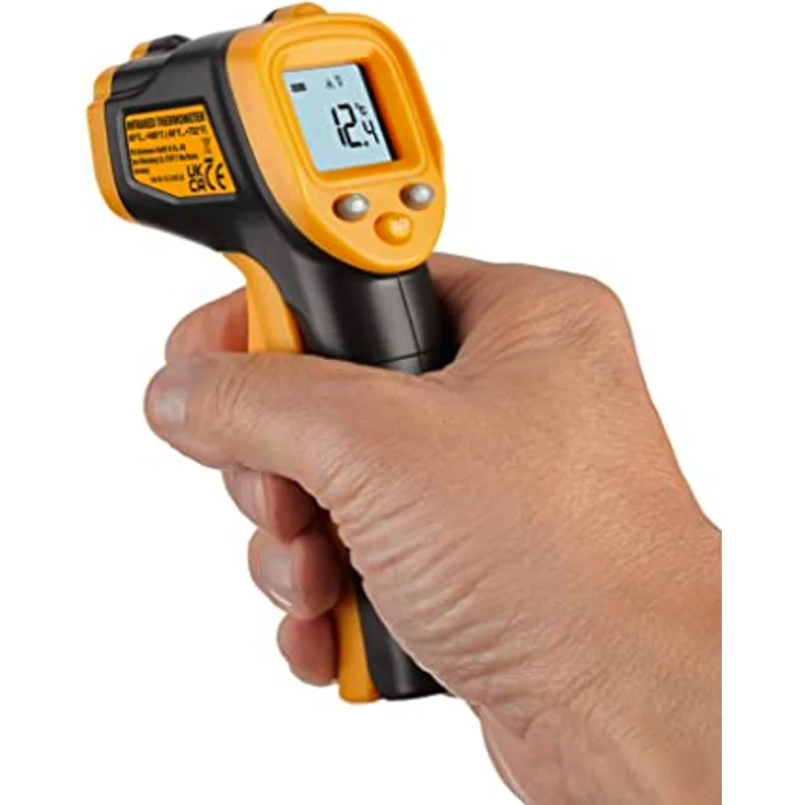 TFA Dostmann Digitales Infrarot-Thermometer Ray Light, 31.1143.13, berührungsloses Messen der Oberflächentemperatur, gemäß HACCP, Messdauer unter 1 Sek, schwarz/orange – Bild 3