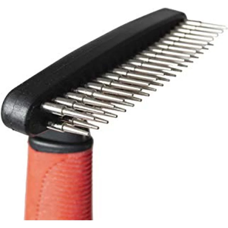 Karlie Unterwoll-Harke Doppelreihig, Hundekämme, Gummi, Rot/Schwarz, 16,5x11x6 cm – Bild 3