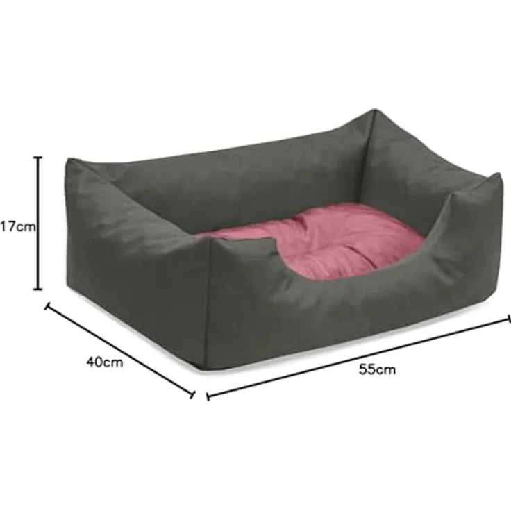 BedDog Hundebett MIMI mit Rand, Kissen zum rausnehmen, Schwarz – Bild 6