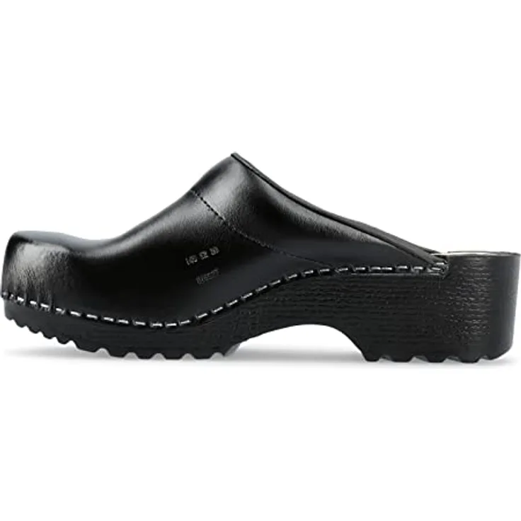 Sika Schuh Traditionell Clog, robuster Arbeitsschuh aus Permair® Leder, schwarz, Größe 41