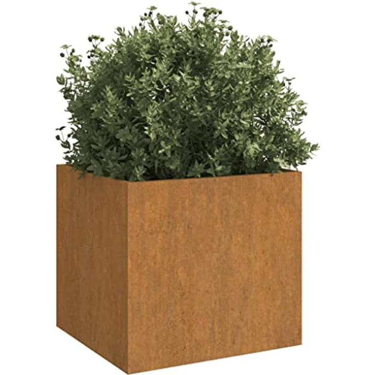 vidaXL Pflanzkübel, Hochbeet aus Cortenstahl, rostbraun, 32 x 30 x 29 cm – Bild 3